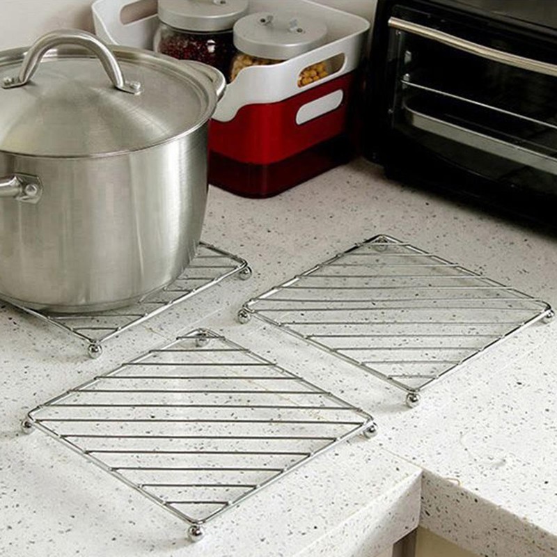Metal Trivets for Pots and Pans,Stainless Steel Square/Round Trivet for