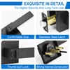 Plustool 6 Pack Matte Black Door Handles, Keyless Interior Door