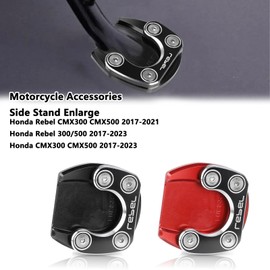 R QIANKONG Motorcycle Side Stand Kickstand Enlarge Compatible with Rebel CMX300 CMX500 2017-2023 Rebel 300 500 2017-2023(Black)