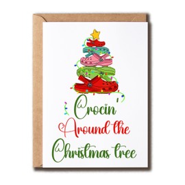 TienDucCards Crocin' Around The Christmas Tree Card - Funny Christmas Cards - Funny Crocs Card - Crocs Shoes Christmas Card For Girlfriend Sister And Family