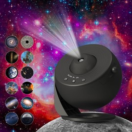 FlyLily 12 in 1 Planetarium Galaxy Projector - Star Projector for Bedroom - 360° Rotating Nebula Projector Lamp,Timed Starry Voyager Night Light Projector for Kids,Home Theater,Ceiling,Room Decoration