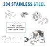 E-Clip Retaining Rings Assortment Set, 304 Stainless Steel External Snap