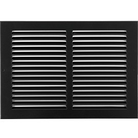 HVAC Premium 12"w X 12"h Steel Return Air Grilles - Sidewall and Ceiling - HVAC Duct Cover - Black [Outer Dimensions: 13.75"w X 13.75"h]