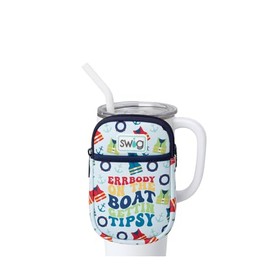Swig Life Mega Mug Pouch, Water Bottle Bag with Adjustable Strap, Water Bottle Fanny Pack with Zippered Phone Pocket, Holds Travel Essentials, Bottles, Tumbler Accessories (Errbody Boat)