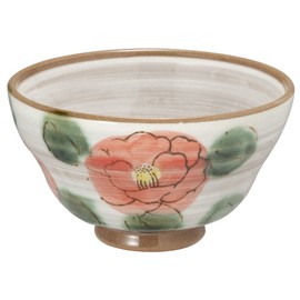 美濃 Burn Bowl Color Flowers (Stamped Vermillion), 123 – 0002