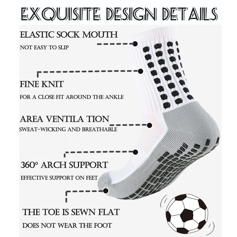 2 Set Soccer Grip Socks,Shin Guard Sleeves for Football Basketball