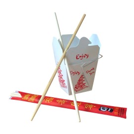 DHI Chinese Take Out Boxes 25 Pack 8 oz Party Favors with Chopsticks