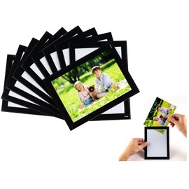 STTMGN Magnetic Picture Frames with Black Border(5"X7",10 Pack),Magnet Photo Pockets/Holder, Decorations for Home/Office/School/Classroom/Party/Lockers/Fridge