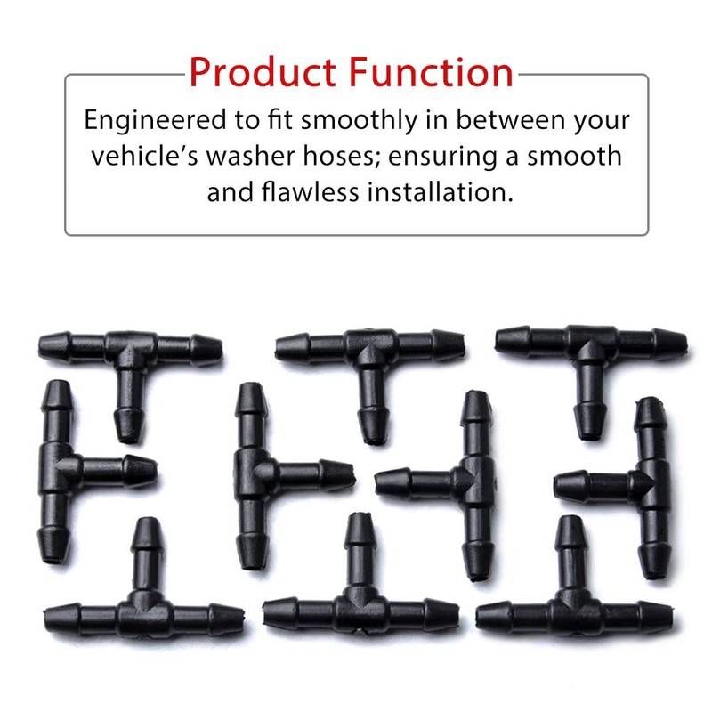 OTUAYAUTO Windshield Washer Hose Connectors, Universal Wiper Hose Connector T-Type
