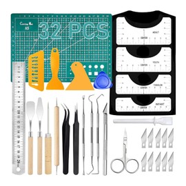 32 Vinyl Weeding Tool Kit with T-Shirt Guide Ruler Precision Craft Weeding Tools for Weeding Vinyl, Cameos, DIY Christmas Gifts Art Work Cutting, Hobby, Scrapbook, Sewing