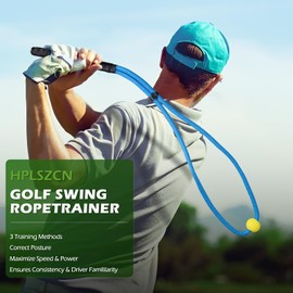 Golf Swing Trainer Rope,Rope Bat Swing Trainer,Posture Corrector, Warmup Tool,Non-Slip Grip, Strength & Flexibility Training (Blue)