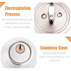 Hotiko Deadbolt Door Lock Latch Stainless Steel Security Lock for Bedroom Bathroom