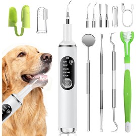 PATWING Pet Ultrasonic Tooth Cleaner,Dog Plaque Remover Tool,White