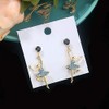 arete largos con incrustaciones de diamantes de imitación, diseño de