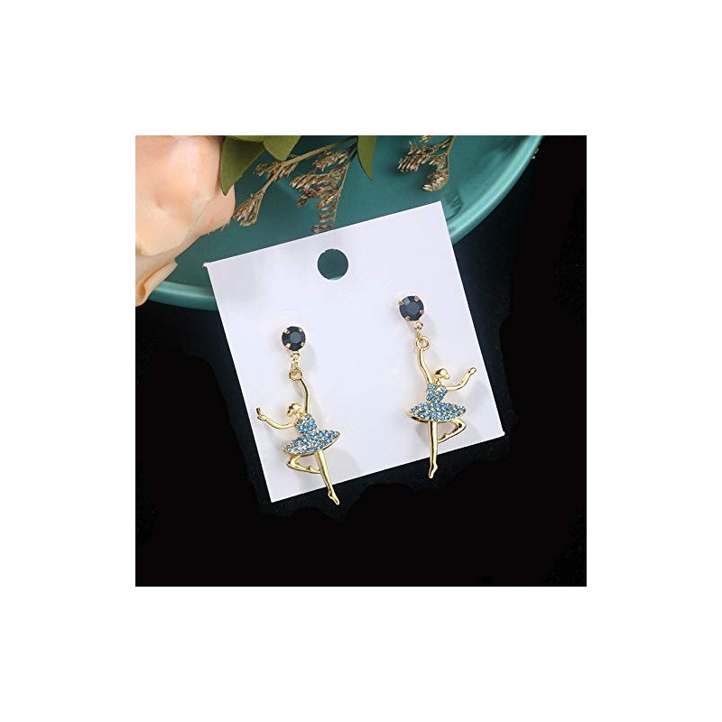 arete largos con incrustaciones de diamantes de imitación, diseño de