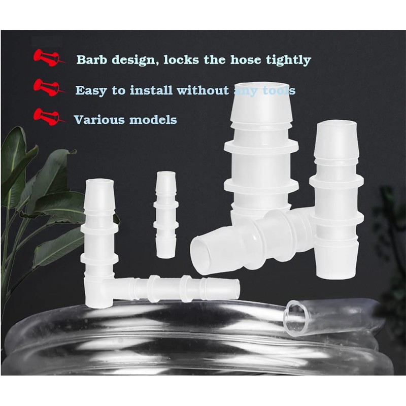 Hose Barb Fitting, Plastic Barb Joint Splicer Mender Adapter Union