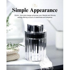 BRARIOS Pump Dispenser Face Wash Push Type Refillable Soap Dispenser Light Luxury Manual Leakproof Thick Foam Large Capacity Portable Durable Kitchen Company Home Holidays (Grey)