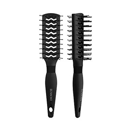 TB TOOLS FOR BEAUTY T4B LUSSONI DuoVent Brush Professional Double-Sided Styling Hair Brush for Very Short Hair Detangling Brush Antistatic Black 1 Piece x