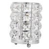 BIUDECO Large Silver Crystal Cosmetics Brush Holder Hollow Lace Design