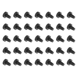 PATIKIL 6 x 12.5mm Soft Stem Bumpers, PE Anti-Collision Embedded Bumpers Flat Anti-Slip Pads for Patio Table Cabinet Furniture - 35pcs (Black)