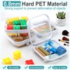 Qiyaz 15 Pcs Clear Hard Shell Zipper Case Plastic Bins