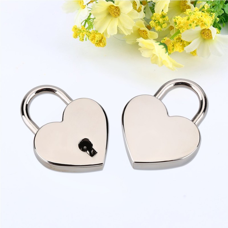 2 Sets Mini Heart Lock, Padlock for Diary, Heart Lock