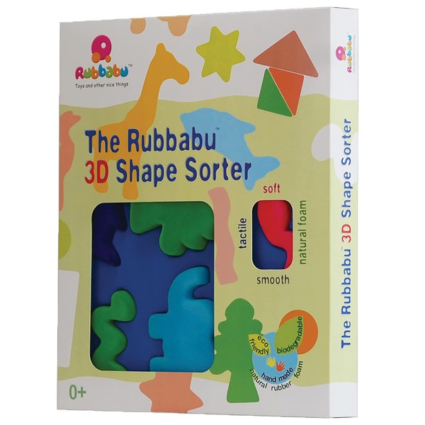 Rubbabu 3D Shape Sorter Animal Puzzle - 18 Months &