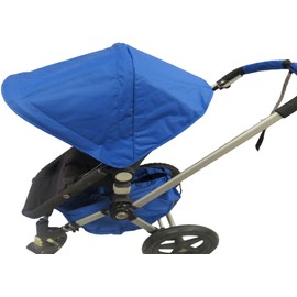Royal Blue Sun Shade Canopy Wires and Large Under Seat Storage Basket Plus Free Handle Bar Covers for Bugaboo Cameleon 1, 2, 3, & Frog Baby Child Strollers