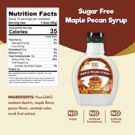 ChocZero Maple Pecan Syrup, Sugar Free, Low Carb, Sugar Alcohol Free, Gluten Free, No Preservatives, Non-GMO Dessert and Breakfast Topping Syrup, 10.5oz (Pack of 1)
