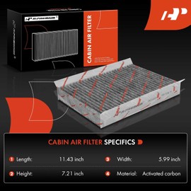 A-Premium - Filtro de aire de cabina de 2 piezas con carbón activado compatible con modelos Jeep, Dodge y Fiat - Compass 2017-2022, Renegade 2015-2023, Hornet 2023, 500L 2014-2020, 500X 2016-2023 -