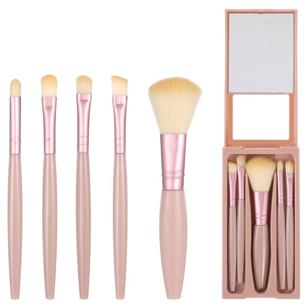 Travel Makeup Brush Set, 5Pcs Mini Complete Function Cosmetic Brushes
