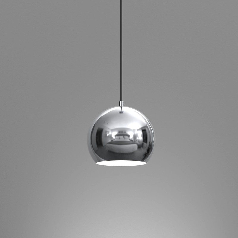 Licht-Erlebnisse Pendant Light Chrome-Plated Metal E27 Diameter 18 cm for
