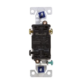 EATON C1303-7LTW-L Lighted Grounding Toggle Switch, 120 Vac, 15 A, 3 Way, White