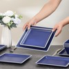 Square Melamine Dinnerware Sets， Durable Square Dinner Plates and Bowls