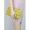 Girly Handbags Croc Suede Clutch Bag Italian Leather - Off