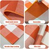 USTIDE Buffalo Plaid Check Rug Orange and White Cotton Rug