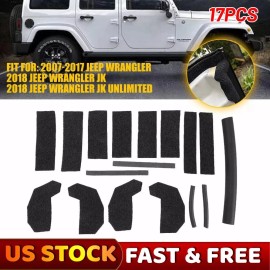 LIANGREN 17PCS Hardtop Headliner Roof Seal Accessories Fit For 2007-2018 Jeep Wrangler JK