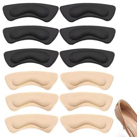 Wilsonzin 6 Paar Fersenpolster Schuheinlagen, Anti-Bläschen-Schuheinlagen gegen,Selbstklebend Fersenschutz Fersenkissen Füller für verbesserte Schuhpassform und Komfort, für Damen & Herren