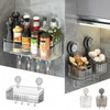 Non-perforated kitchen shelf, bathroom shelf, bathroom, kitchen stand, suction basket BR translucent/L size 2ea