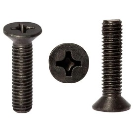 M5 (5mm x 100mm) Black Zinc Flake Phillips Countersunk Machine Screws Metric Flat Head Steel Fully Threaded DIN 965 (Pack of 20)