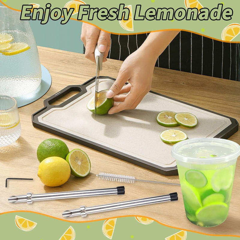 2 Pcs Muddler For Lemonade Stand Supplies,Stainless Steel Straw Punch,Tool