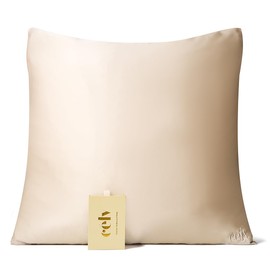 célv Luxury Silk Pillowcase / Cushion Cover with Hidden Zip / Cushion Cover Made of 100% Mulberry Silk / 1 Piece / 22 Momme / Gift Packaging Reusable (80 x 80 cm, Champagne)