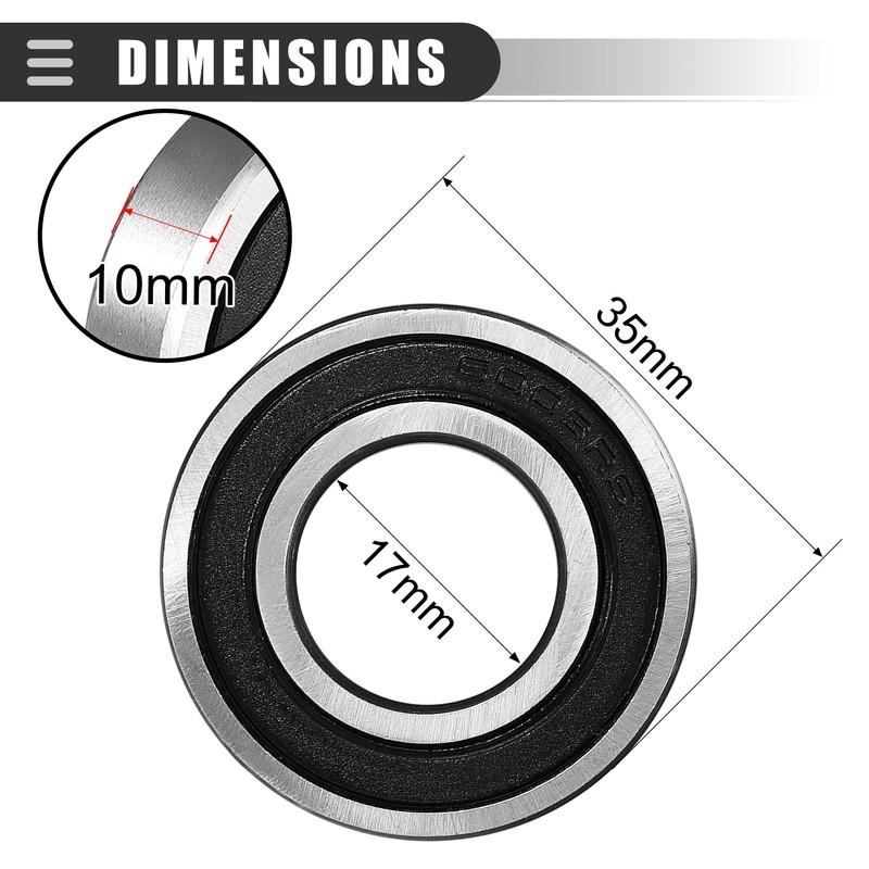 Motoforti Universal 6003-2RS Deep Groove Ball Bearing Double Sealed, 2pcs