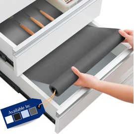 Linda's Essentials Kitchen Drawer Liners (30 x 200 cm) - Non-Slip Cupboard & Fridge Mats, Protects from Spills, Multi-Use Shelf & Cabinet Liner, Great Kitchen Accessory (Grey)