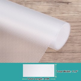 sourcing map Shelf Liner 11.8" x 4.9ft EVA Non-Slip Drawer Mats Waterproof Diamond Texture Liner for Kitchen Cabinets Cupboard Refrigerator Shelves, Clear