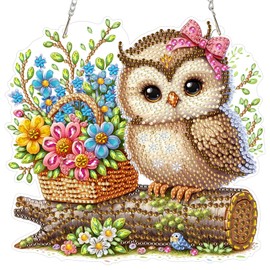 MEIYUDA Hanging Diamond Art Kits Adults Bird Flower, Special Shaped Crystal Rhinestone Suncatcher, 5D Diamond Art for Adults Beginners Kids DIY Kits, Window Hanging Ornament