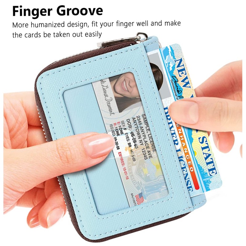 FurArt Credit Card Wallet, Zipper Card Cases Holder for Men