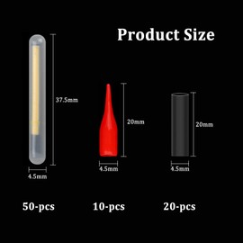 TXS Pack of 50 Glow Sticks Fishing, 37.5 x 4.5 mm Fishing Rods, Glow Sticks, Fishing Glow Sticks for Night Fishing, Rods, Rod Tips, Floats