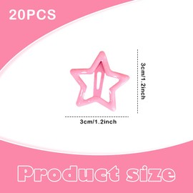 20 PCS Y2K Star Hair Clips,Kawaii Pink Metal Snap Barrettes, Small Star Hairpins for Women, Cute Hair Accessories