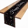 Happy Birthday Table Runner Black, Birthday Table Runners Non-Slip Fabric